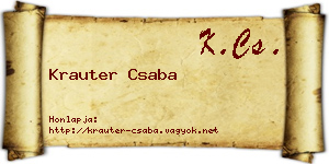 Krauter Csaba névjegykártya